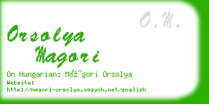 orsolya magori business card